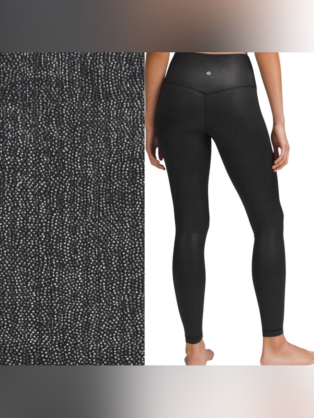 Lululemon Align Ribbed High-Rise Pant 28" Shine Metallic Black 10 EUC LW5GDNS.0